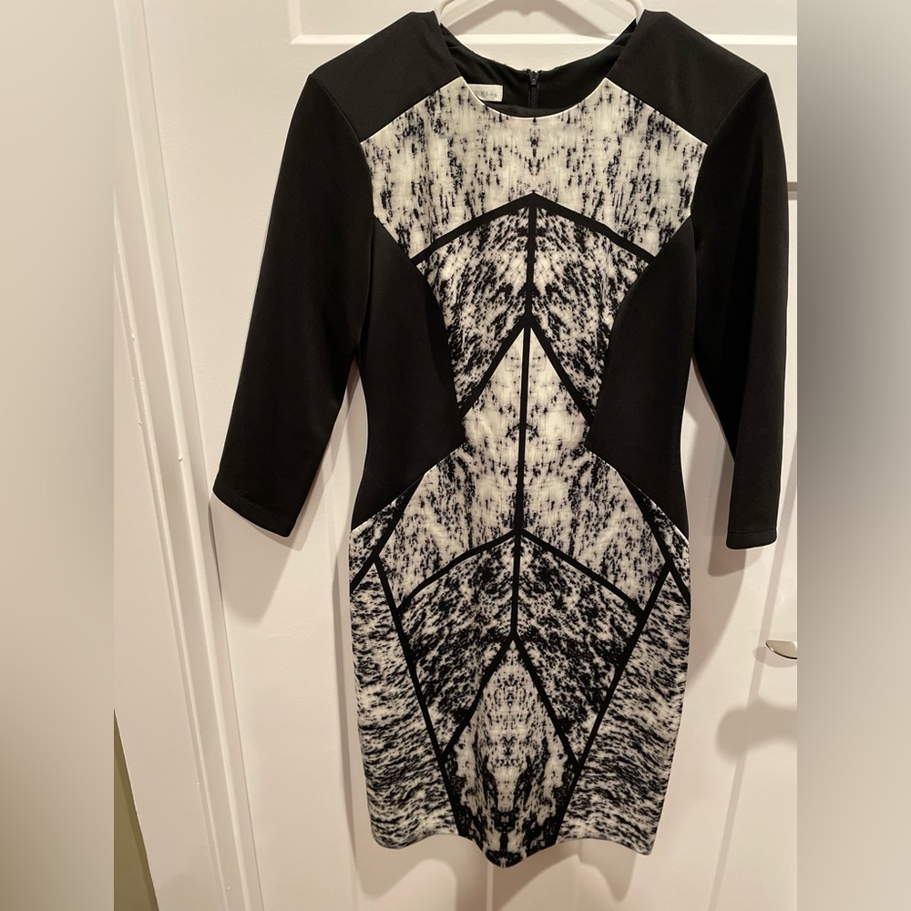 London Times, size 6, black & white dress.